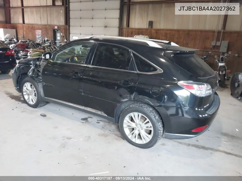 2010 Lexus Rx 450H 450 VIN: JTJBC1BA4A2027362 Lot: 40317187