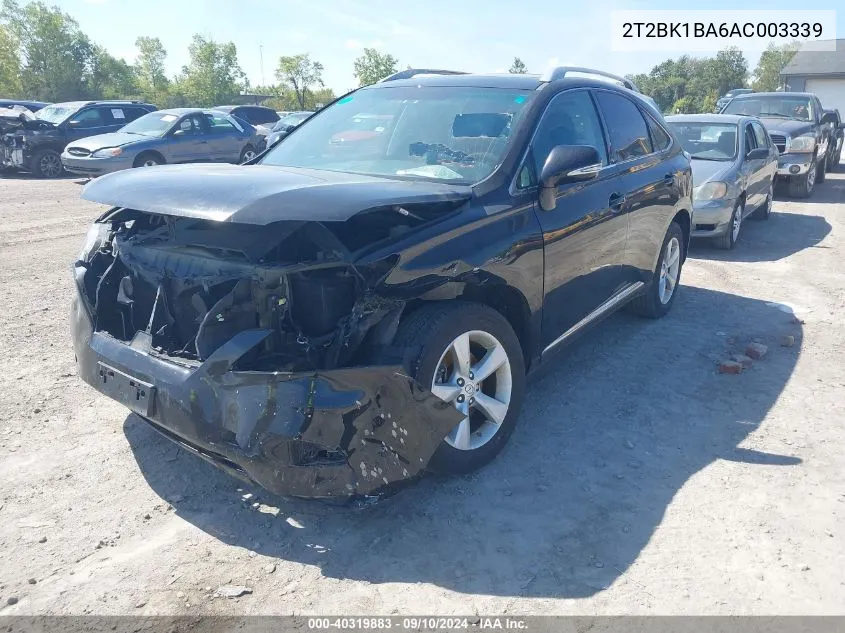 2010 Lexus Rx 350 VIN: 2T2BK1BA6AC003339 Lot: 40319883