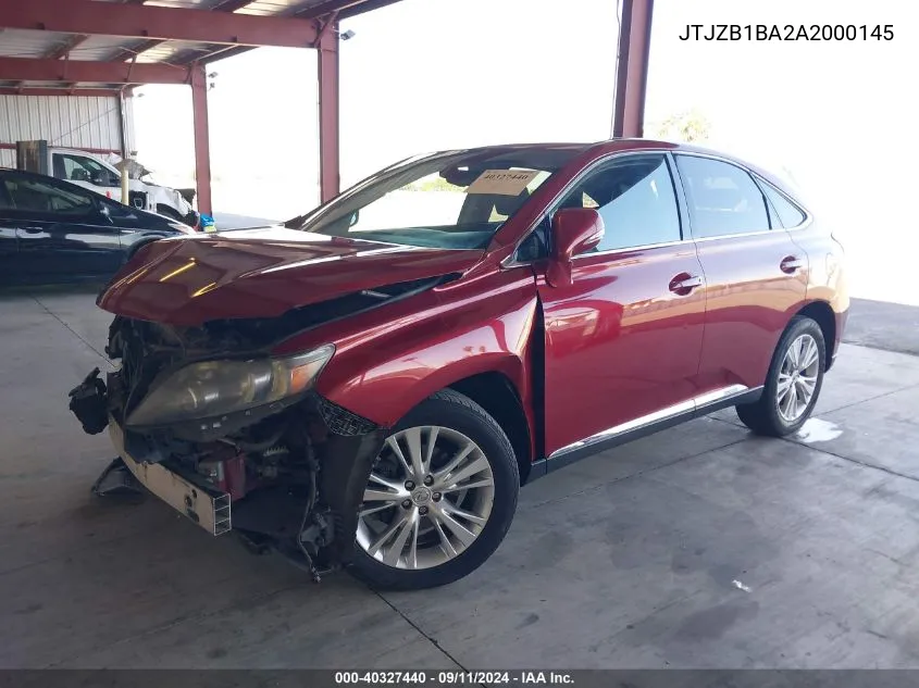 JTJZB1BA2A2000145 2010 Lexus Rx 450H