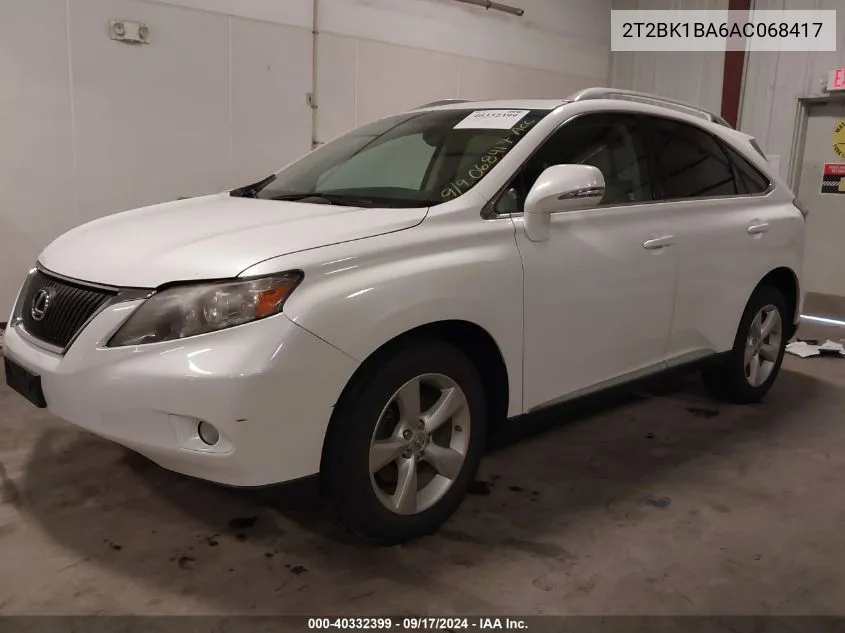 2010 Lexus Rx 350 VIN: 2T2BK1BA6AC068417 Lot: 40332399