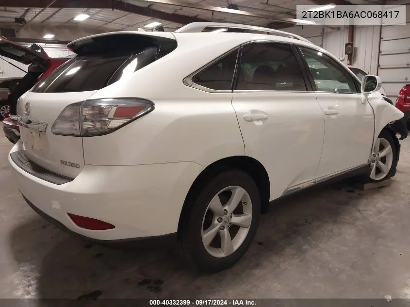 2010 Lexus Rx 350 VIN: 2T2BK1BA6AC068417 Lot: 40332399