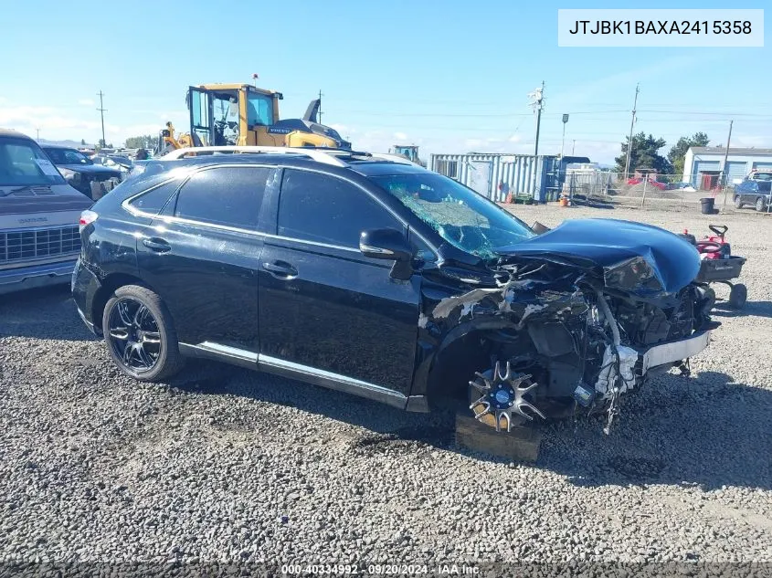 2010 Lexus Rx 350 VIN: JTJBK1BAXA2415358 Lot: 40334992