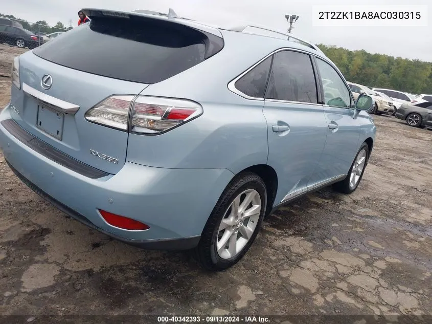 2T2ZK1BA8AC030315 2010 Lexus Rx 350