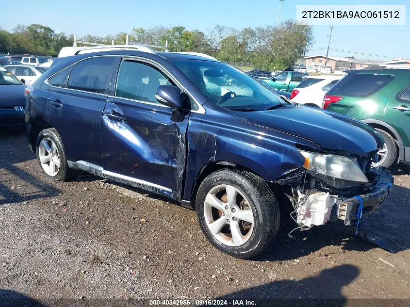 2010 Lexus Rx 350 VIN: 2T2BK1BA9AC061512 Lot: 40342956