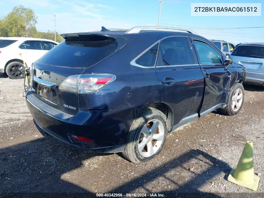 2010 Lexus Rx 350 VIN: 2T2BK1BA9AC061512 Lot: 40342956