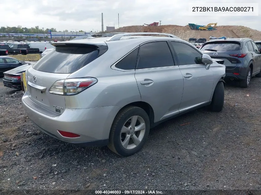 2010 Lexus Rx 350 VIN: 2T2BK1BA9AC080271 Lot: 40346003