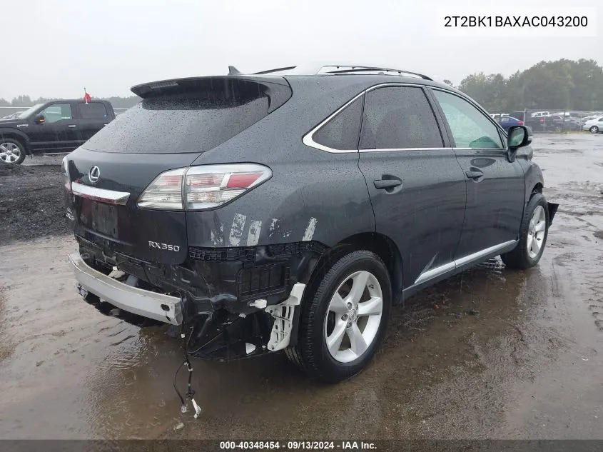 2T2BK1BAXAC043200 2010 Lexus Rx 350