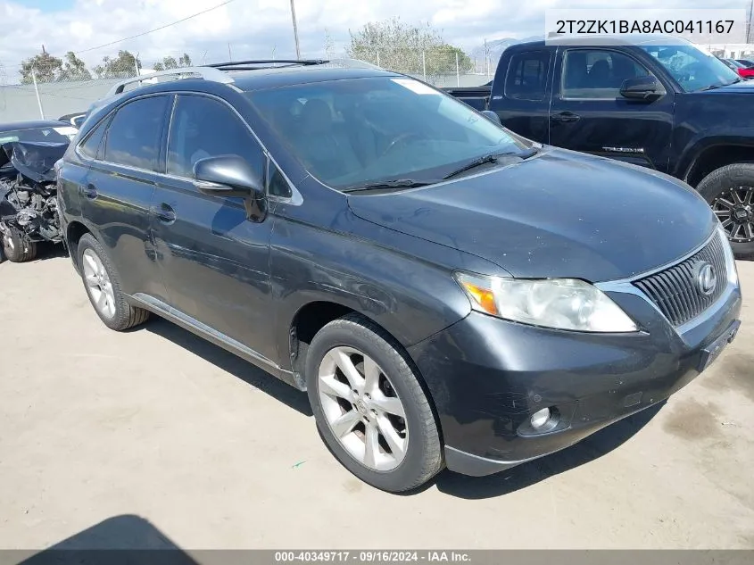 2010 Lexus Rx 350 VIN: 2T2ZK1BA8AC041167 Lot: 40349717