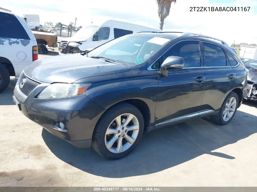 2010 Lexus Rx 350 VIN: 2T2ZK1BA8AC041167 Lot: 40349717