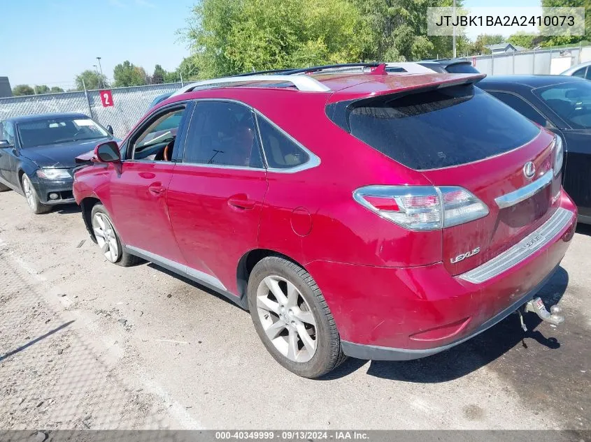 2010 Lexus Rx 350 VIN: JTJBK1BA2A2410073 Lot: 40349999