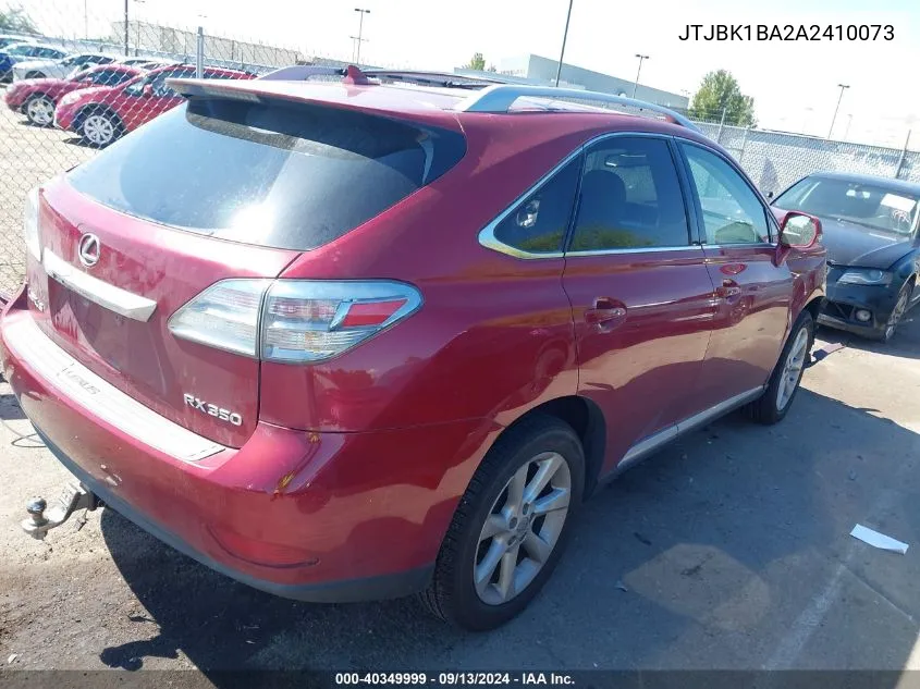 2010 Lexus Rx 350 VIN: JTJBK1BA2A2410073 Lot: 40349999