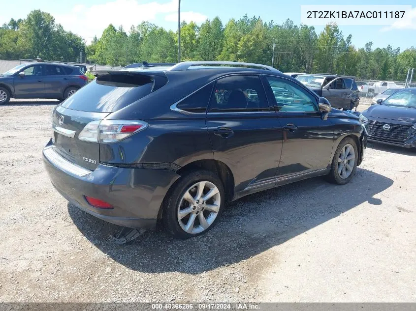 2010 Lexus Rx 350 VIN: 2T2ZK1BA7AC011187 Lot: 40366286