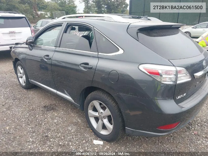 2010 Lexus Rx 350 VIN: 2T2BK1BA2AC061500 Lot: 40367512