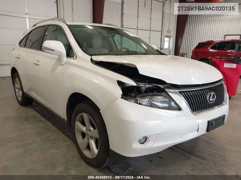 2010 Lexus Rx 350 VIN: 2T2BK1BA9AC020135 Lot: 40368012