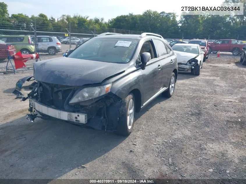 2010 Lexus Rx 350 VIN: 2T2BK1BAXAC036344 Lot: 40370911