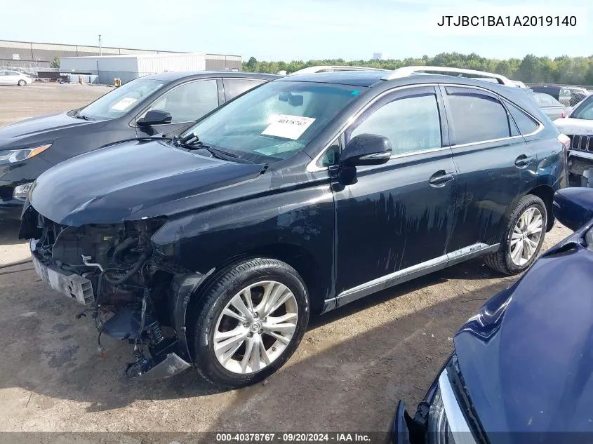 2010 Lexus Rx 450H VIN: JTJBC1BA1A2019140 Lot: 40378767