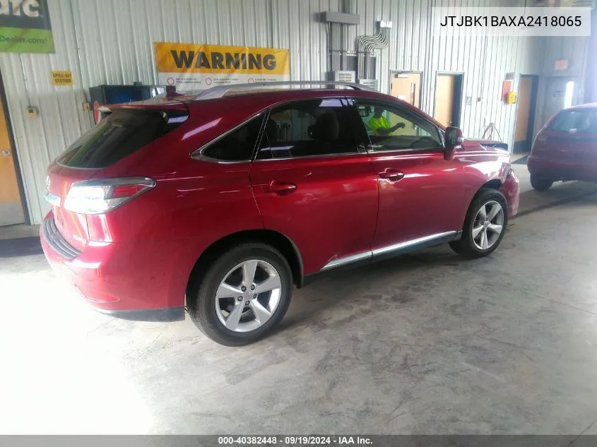 2010 Lexus Rx 350 VIN: JTJBK1BAXA2418065 Lot: 40382448