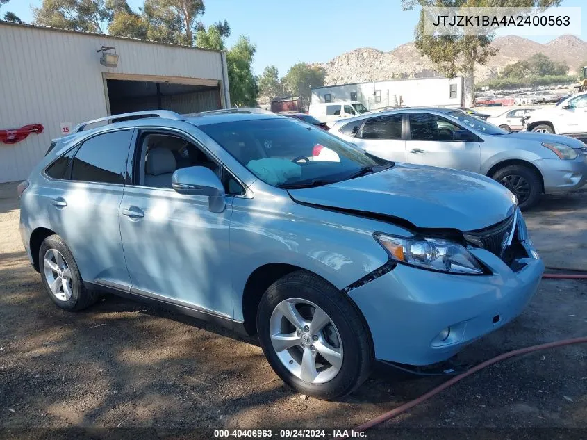 2010 Lexus Rx 350 VIN: JTJZK1BA4A2400563 Lot: 40406963