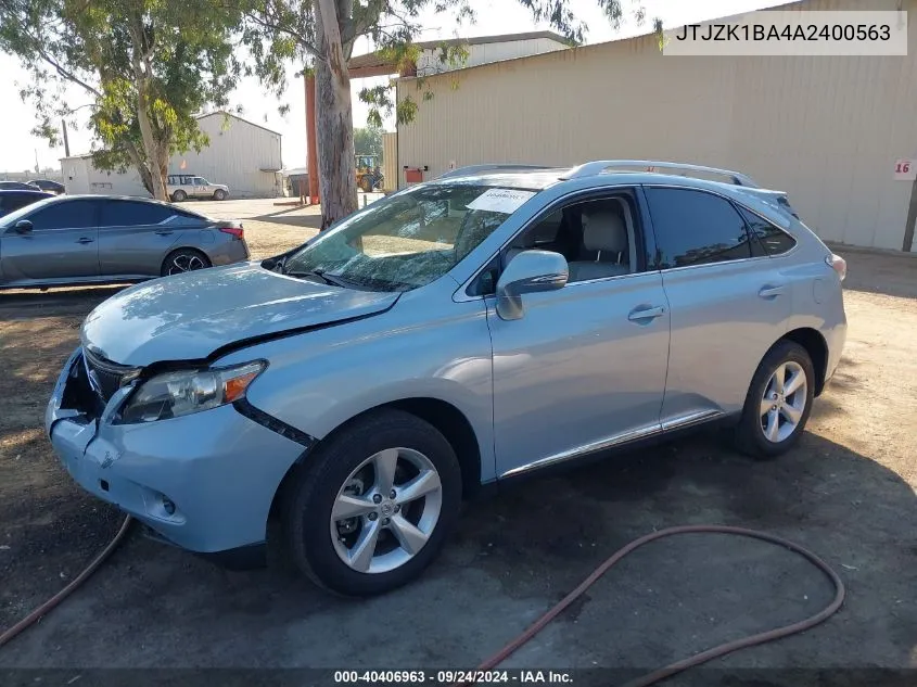 2010 Lexus Rx 350 VIN: JTJZK1BA4A2400563 Lot: 40406963