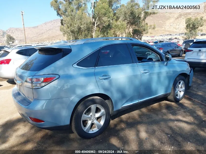 2010 Lexus Rx 350 VIN: JTJZK1BA4A2400563 Lot: 40406963