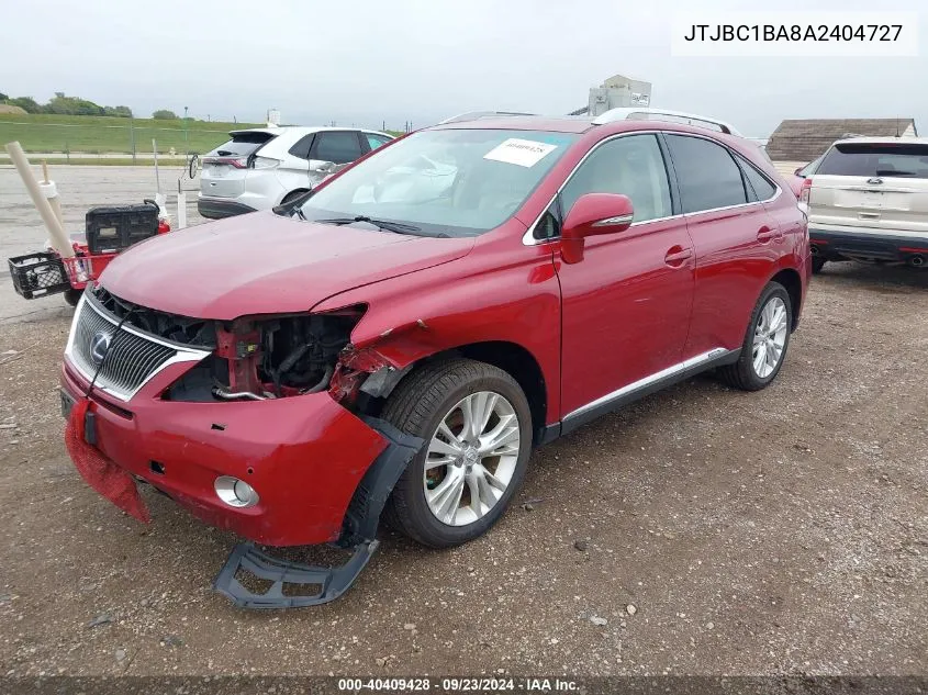 2010 Lexus Rx 450H 450 VIN: JTJBC1BA8A2404727 Lot: 40409428