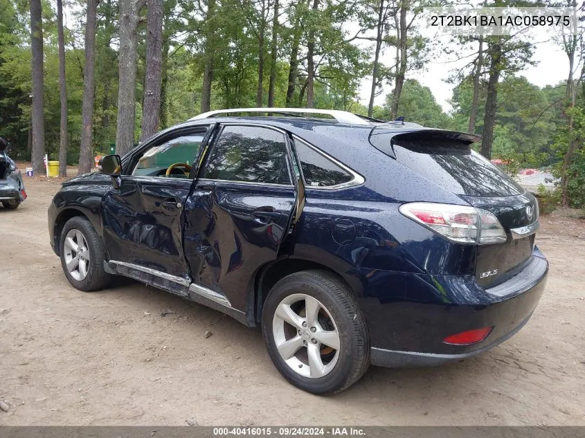 2010 Lexus Rx 350 VIN: 2T2BK1BA1AC058975 Lot: 40416015