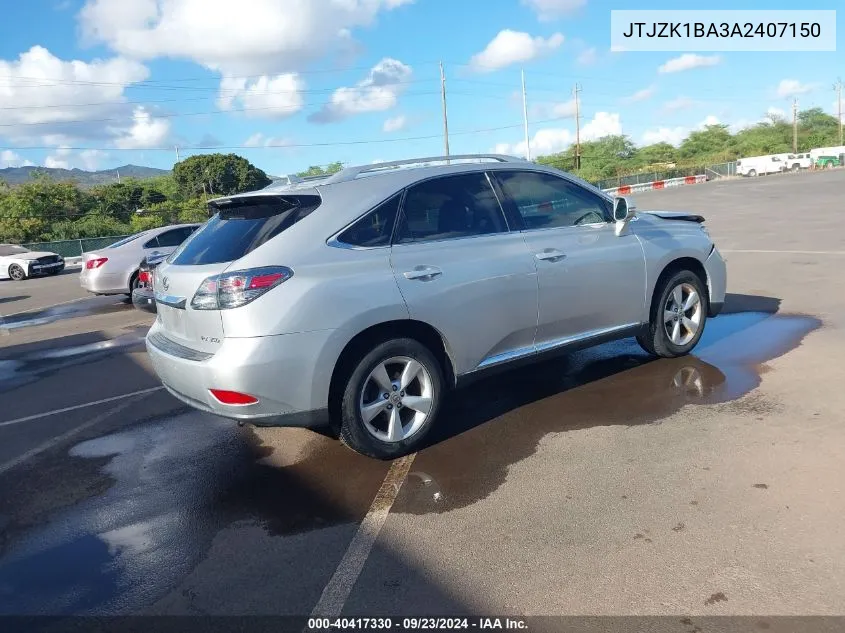 2010 Lexus Rx 350 VIN: JTJZK1BA3A2407150 Lot: 40417330