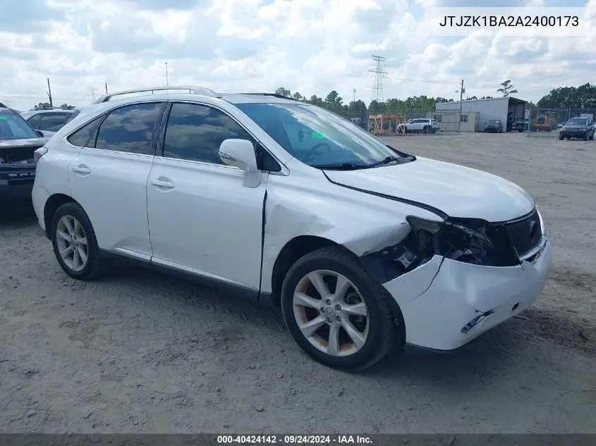 2010 Lexus Rx 350 VIN: JTJZK1BA2A2400173 Lot: 40424142