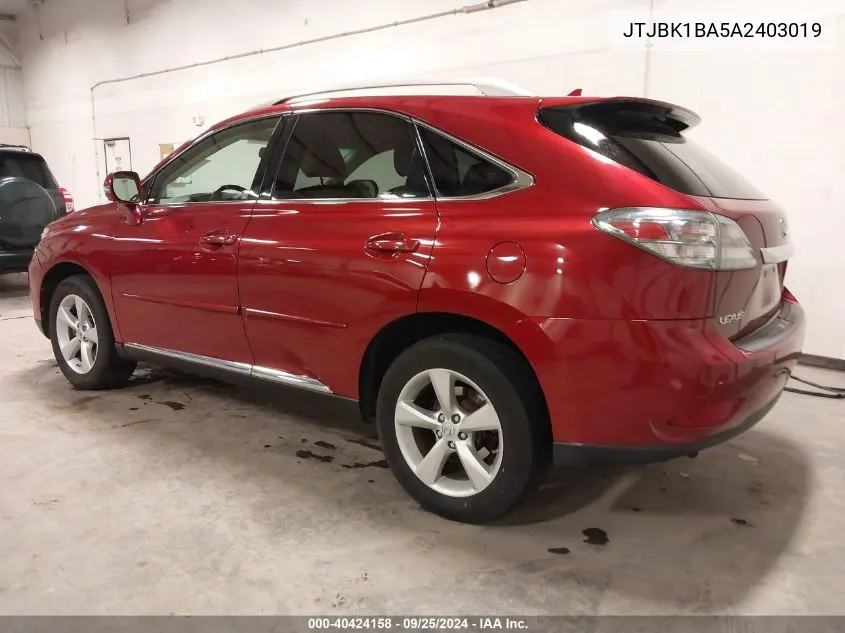 JTJBK1BA5A2403019 2010 Lexus Rx 350