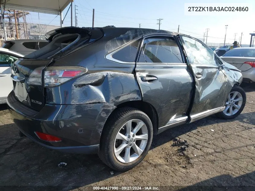 2010 Lexus Rx 350 VIN: 2T2ZK1BA3AC024860 Lot: 40427990