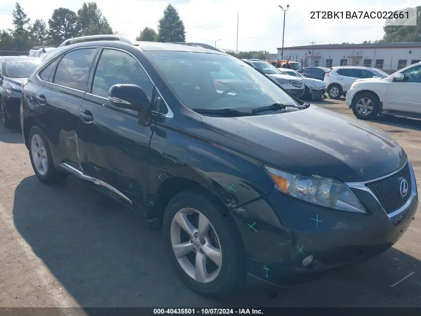 2010 Lexus Rx 350 VIN: 2T2BK1BA7AC022661 Lot: 40435501