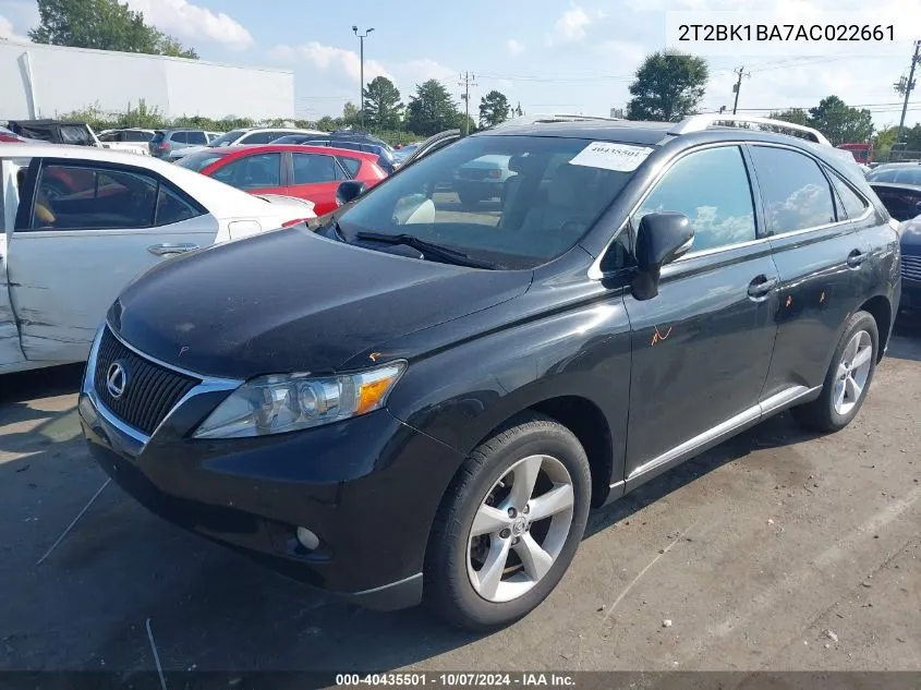 2010 Lexus Rx 350 VIN: 2T2BK1BA7AC022661 Lot: 40435501