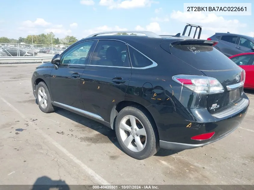 2010 Lexus Rx 350 VIN: 2T2BK1BA7AC022661 Lot: 40435501