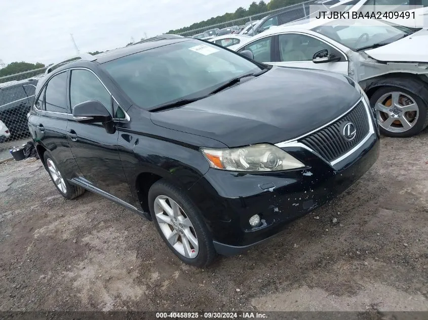 2010 Lexus Rx 350 VIN: JTJBK1BA4A2409491 Lot: 40458925