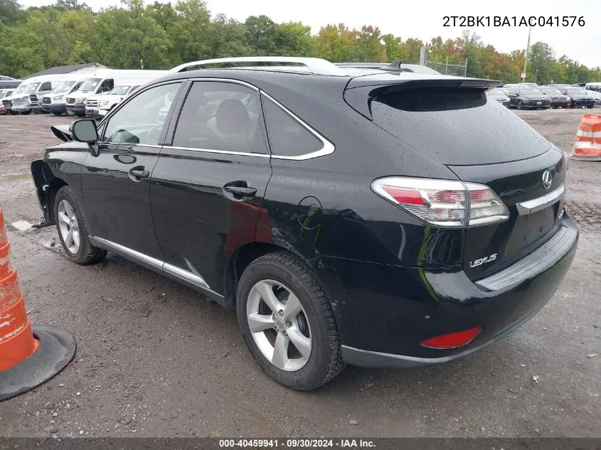 2010 Lexus Rx 350 VIN: 2T2BK1BA1AC041576 Lot: 40459941