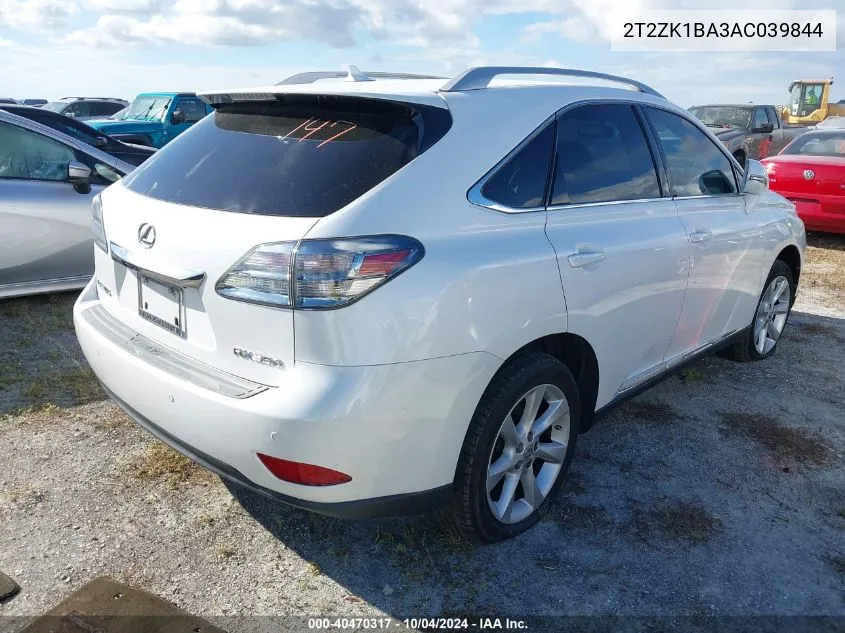 2010 Lexus Rx 350 VIN: 2T2ZK1BA3AC039844 Lot: 40470317