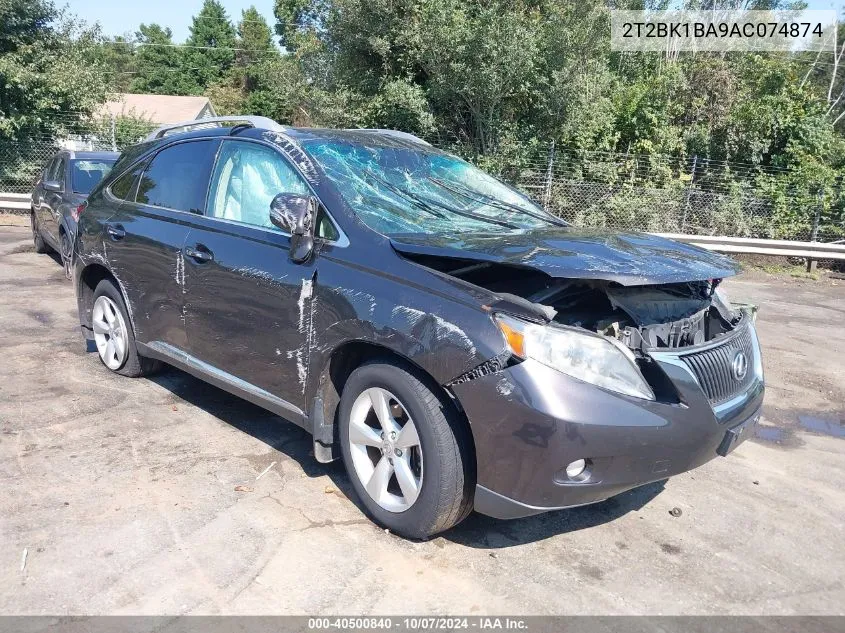 2010 Lexus Rx 350 VIN: 2T2BK1BA9AC074874 Lot: 40500840