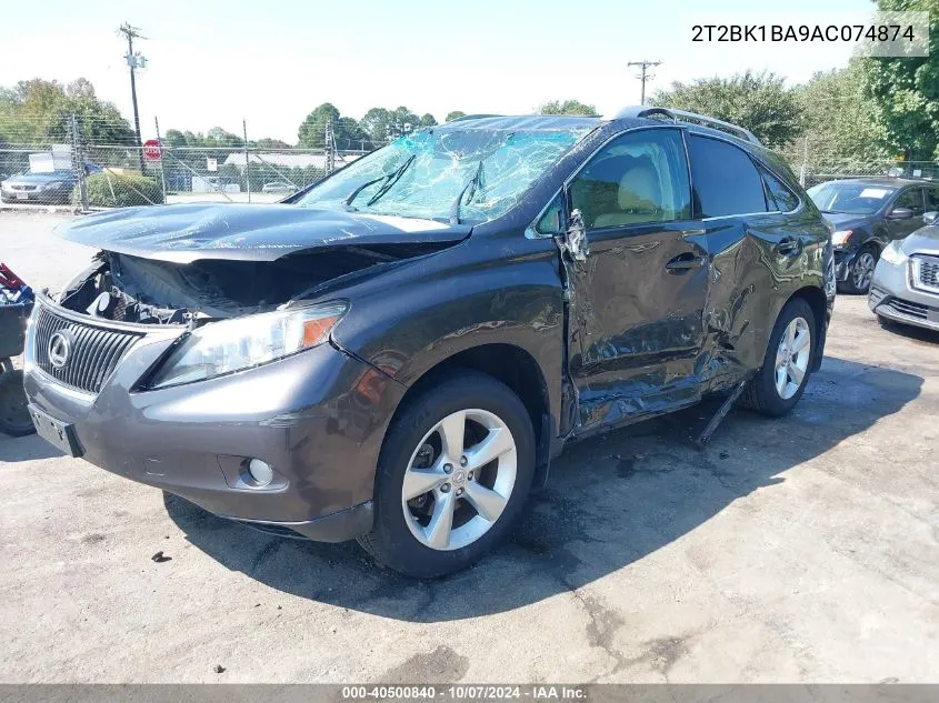 2010 Lexus Rx 350 VIN: 2T2BK1BA9AC074874 Lot: 40500840