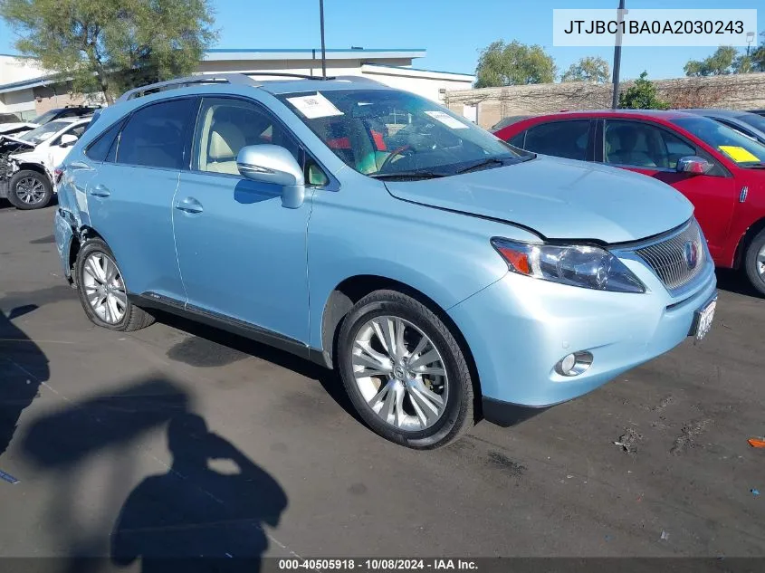 2010 Lexus Rx 450H VIN: JTJBC1BA0A2030243 Lot: 40505918