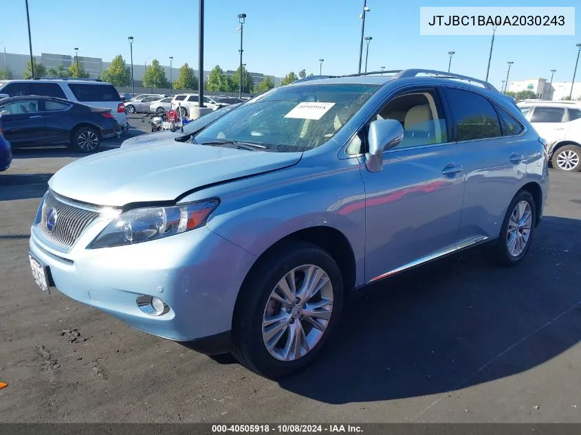 2010 Lexus Rx 450H VIN: JTJBC1BA0A2030243 Lot: 40505918