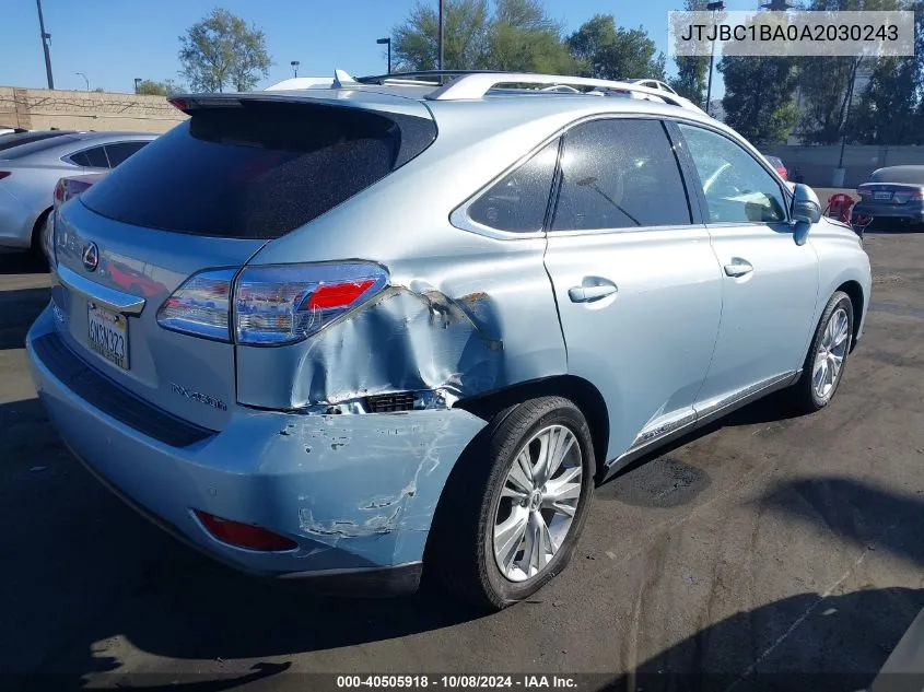 2010 Lexus Rx 450H VIN: JTJBC1BA0A2030243 Lot: 40505918