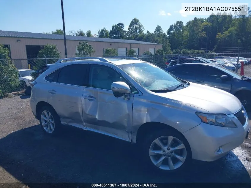 2010 Lexus Rx 350 VIN: 2T2BK1BA1AC075551 Lot: 40511367