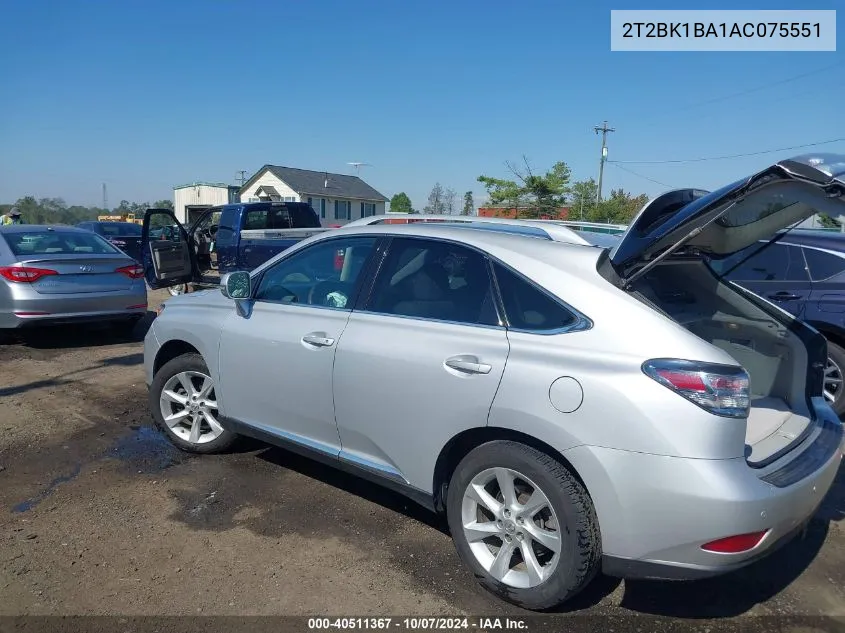 2010 Lexus Rx 350 VIN: 2T2BK1BA1AC075551 Lot: 40511367