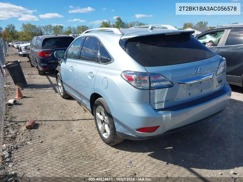 2010 Lexus Rx 350 VIN: 2T2BK1BA3AC056578 Lot: 40524813