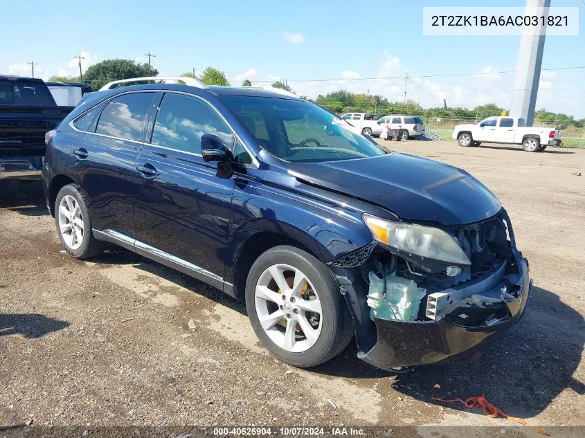 2010 Lexus Rx 350 350 VIN: 2T2ZK1BA6AC031821 Lot: 40525904