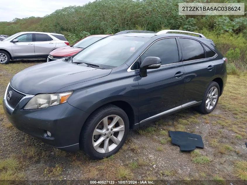 2010 Lexus Rx 350 VIN: 2T2ZK1BA6AC038624 Lot: 40527123