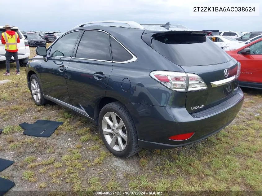 2010 Lexus Rx 350 VIN: 2T2ZK1BA6AC038624 Lot: 40527123