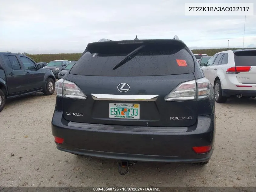 2010 Lexus Rx 350 VIN: 2T2ZK1BA3AC032117 Lot: 40540726