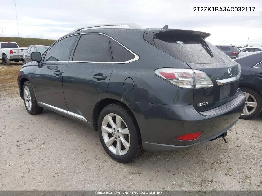 2010 Lexus Rx 350 VIN: 2T2ZK1BA3AC032117 Lot: 40540726