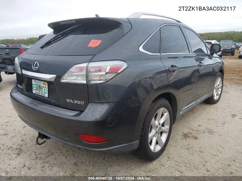 2010 Lexus Rx 350 VIN: 2T2ZK1BA3AC032117 Lot: 40540726